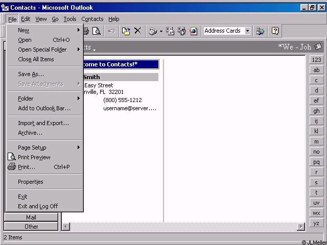 email microsoft outlook office 97 file location