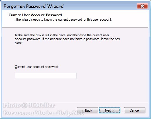 using forgitton password wizard