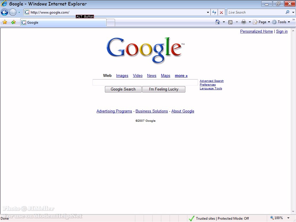 microsoft internet explorer 7 browser